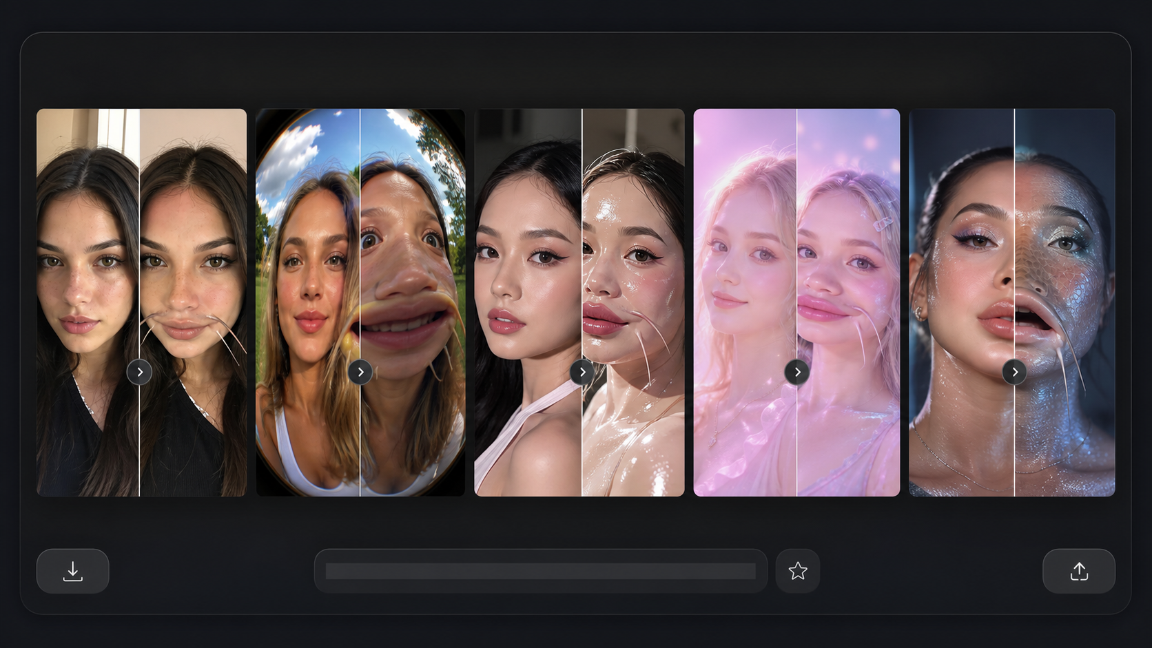 Catfish filter video trend board with multiple styles