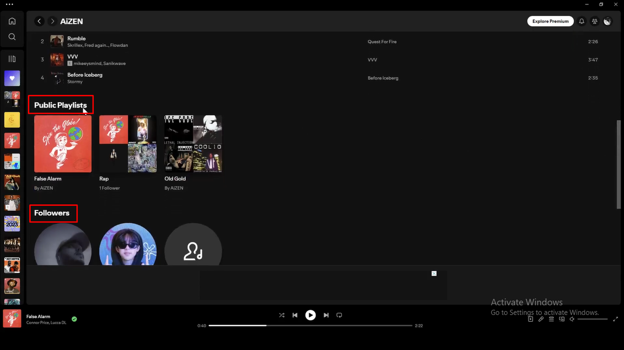 Expandindo a lista completa para verificar suas estatísticas no Spotify sobre os principais artistas