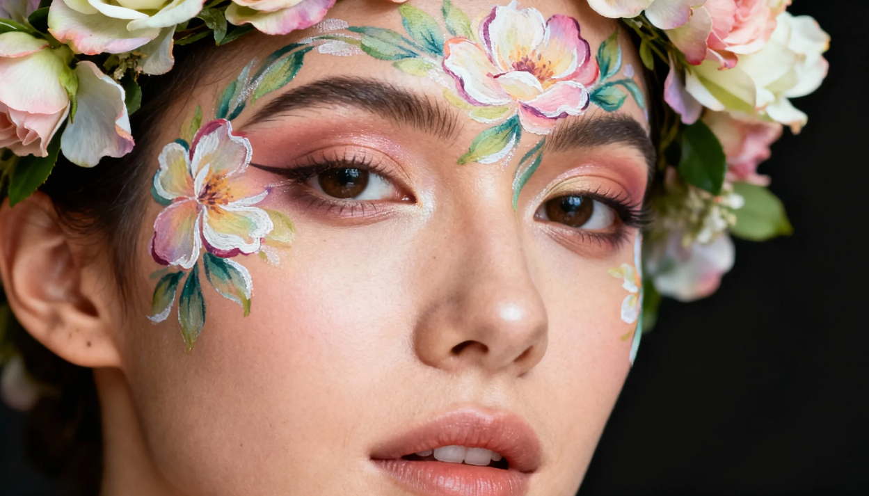 Flower crown design face art image