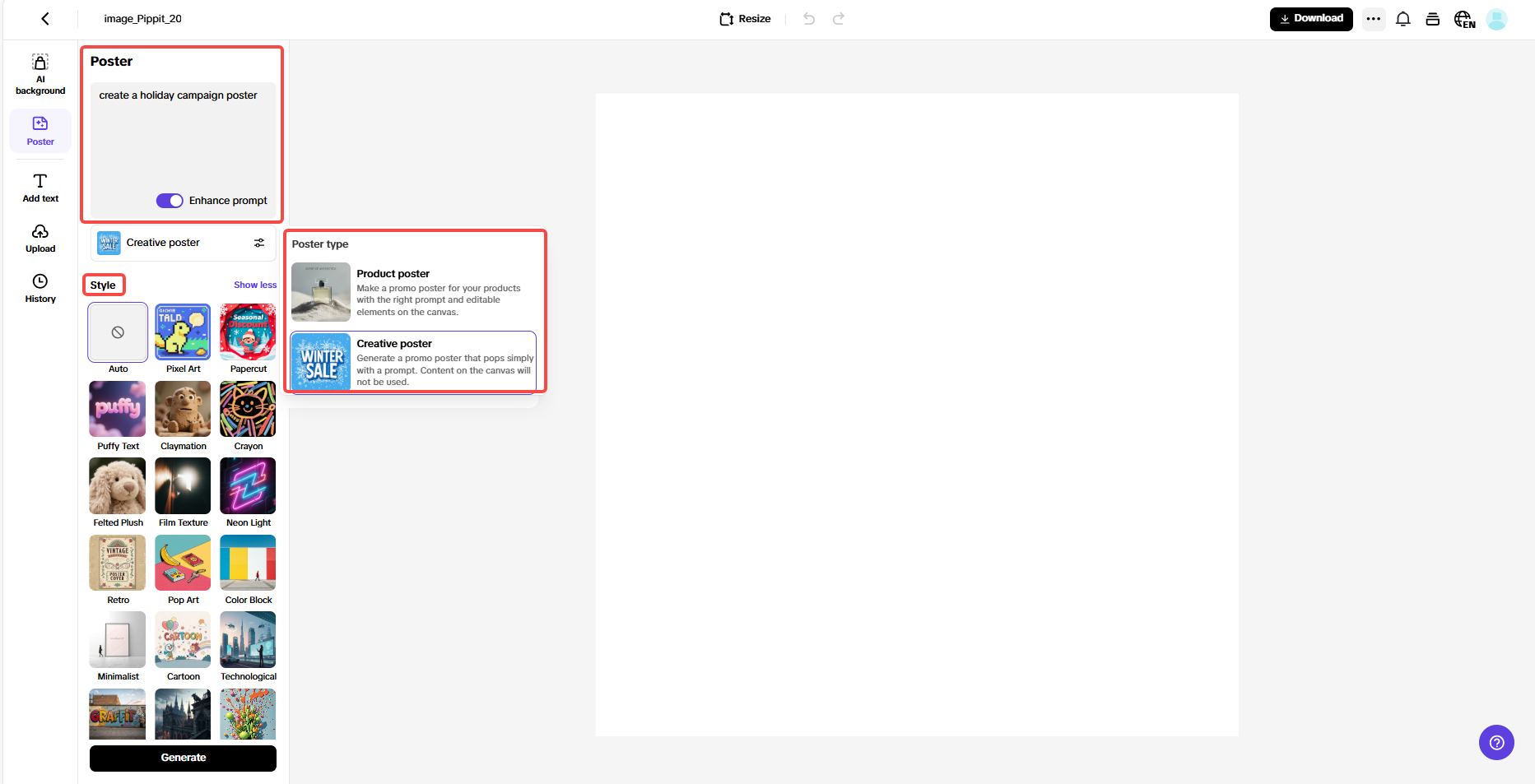 Generate your poster