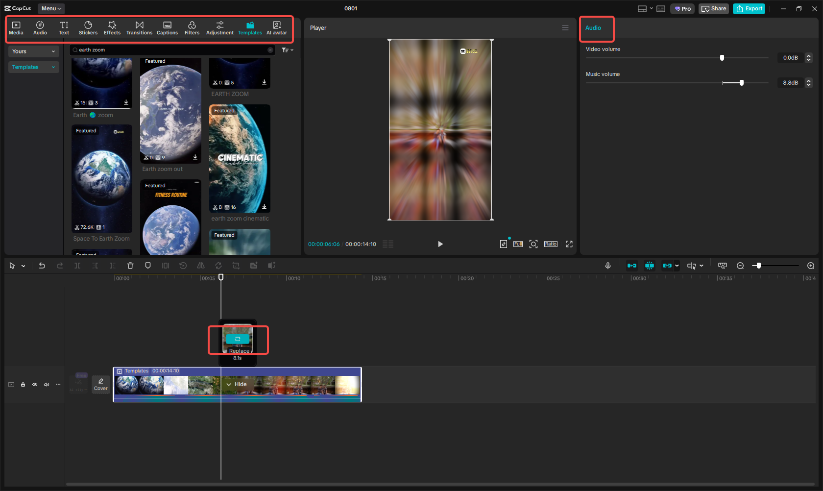 Erdvorlage bearbeiten