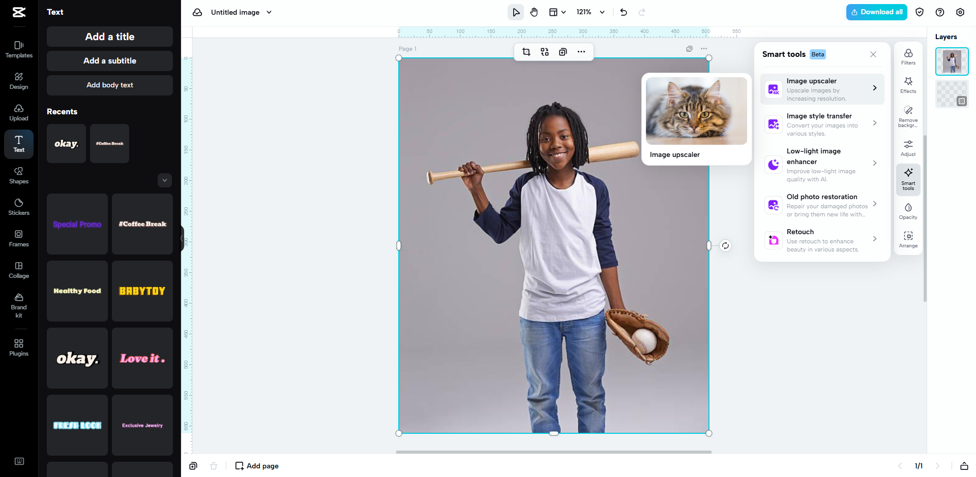 Schnittstelle von CapCut Web - eine weitere Möglichkeit, Bilder sofort zu bereinigen