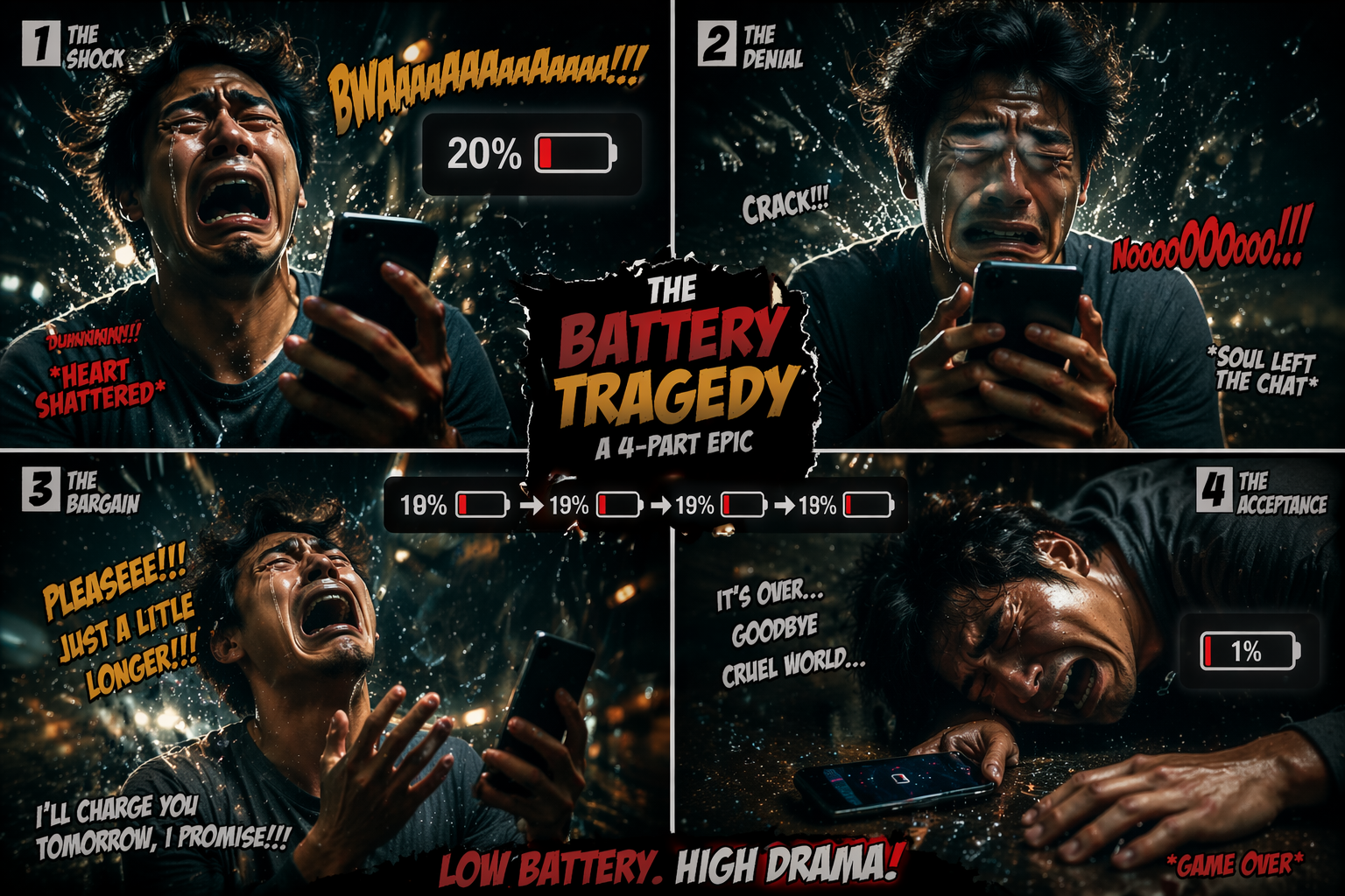 Exaggerated everyday situations