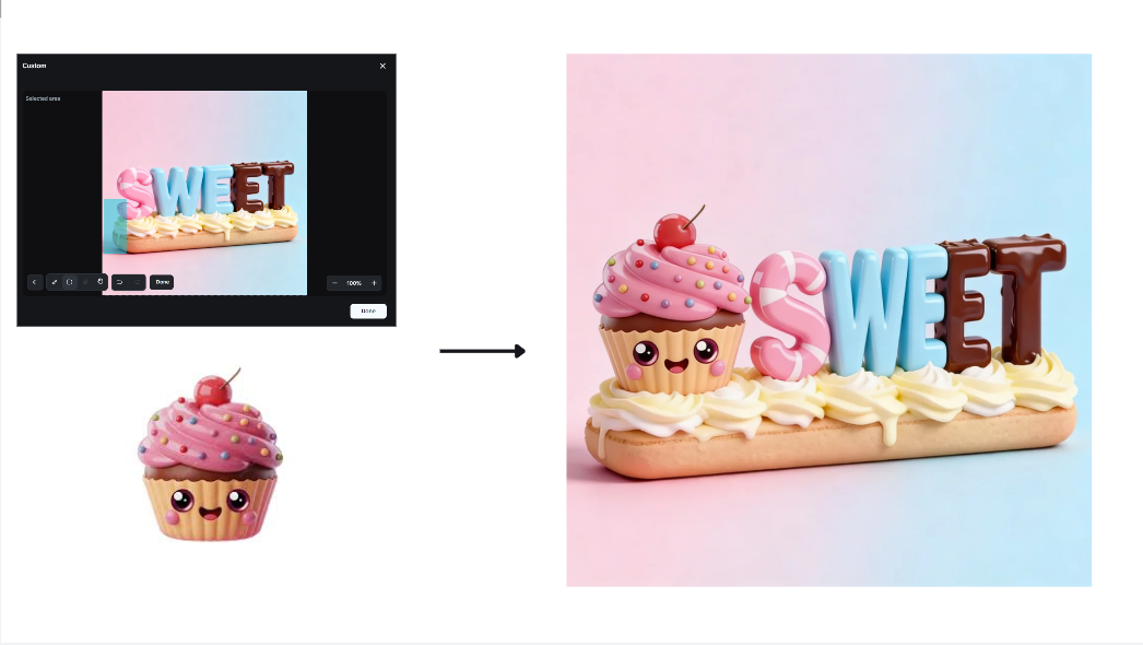 Recurso de edição interativa no Dreamina