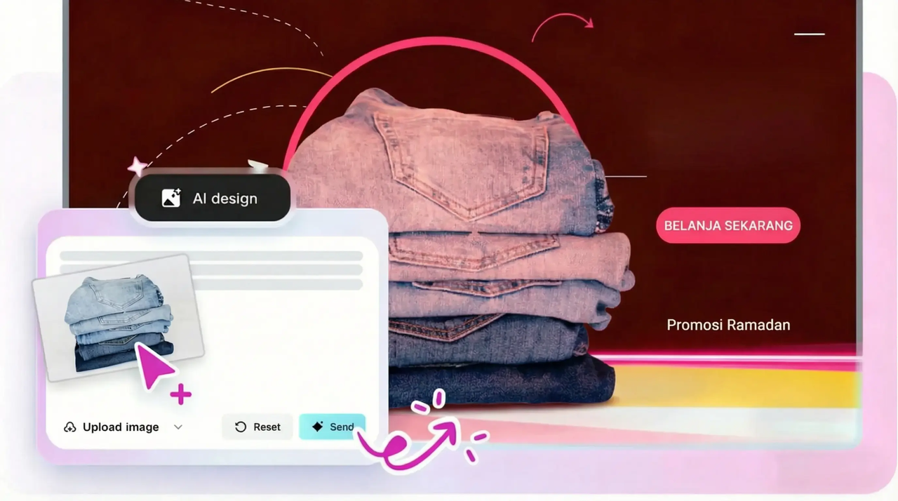 Desain AI membantu menciptakan foto produk