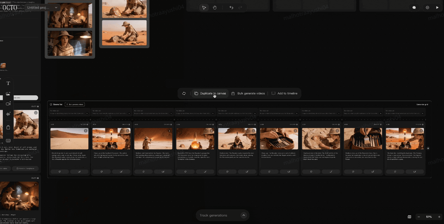 Storyboard de IA y planificación de escenas