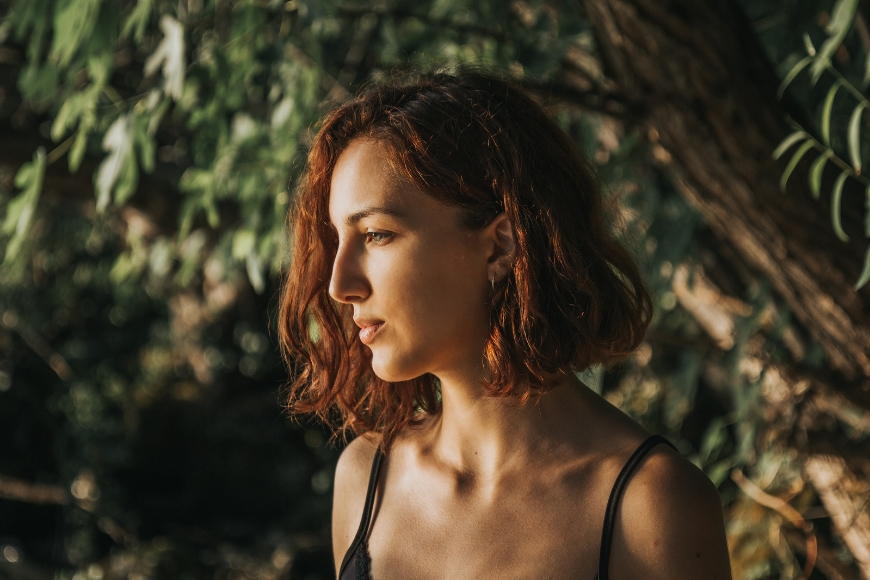 Portrait lit with soft natural daylight and gentle shadows
