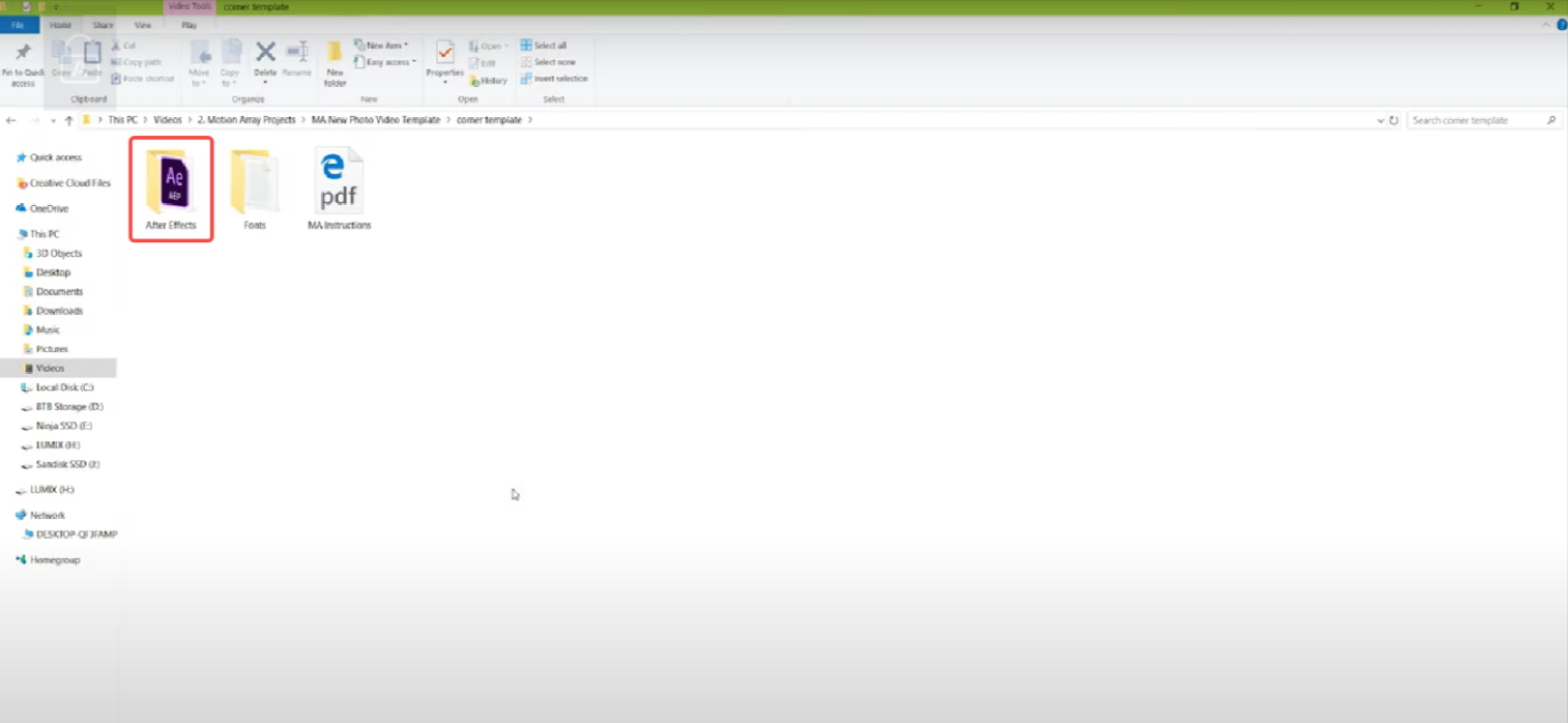 Launch After Effects and upload the template