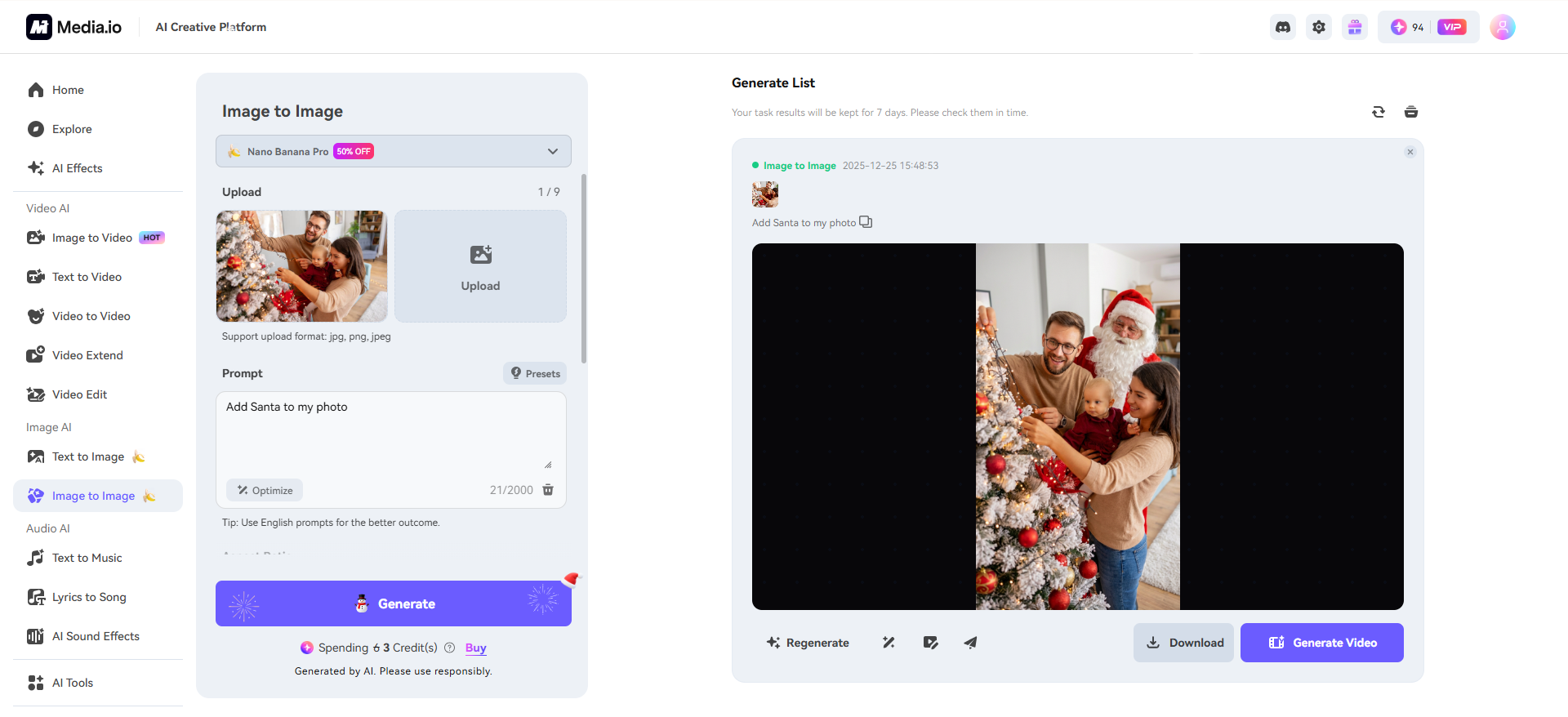 Media.io AI face swap tool