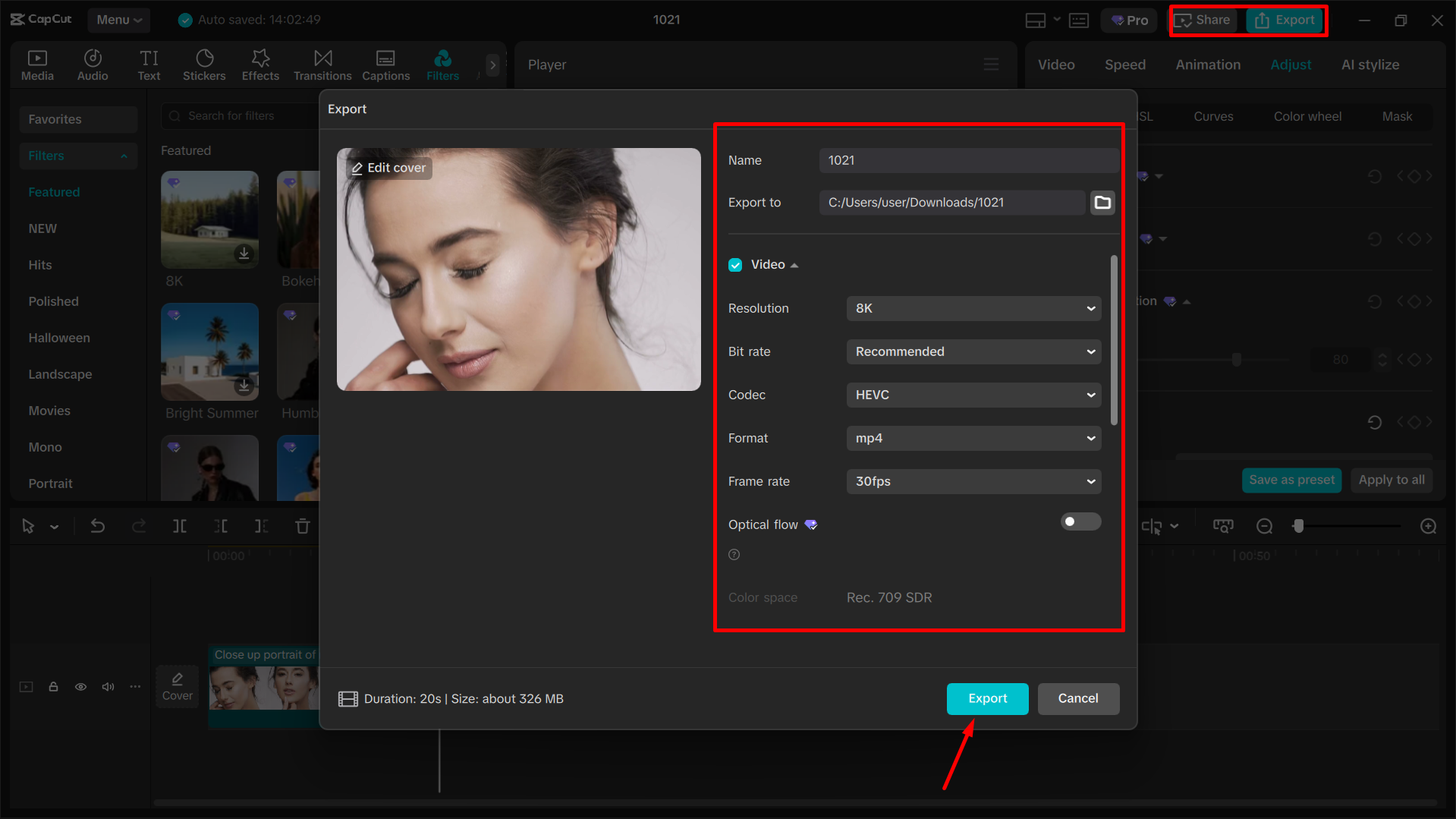 Convert standard definition to high definition video