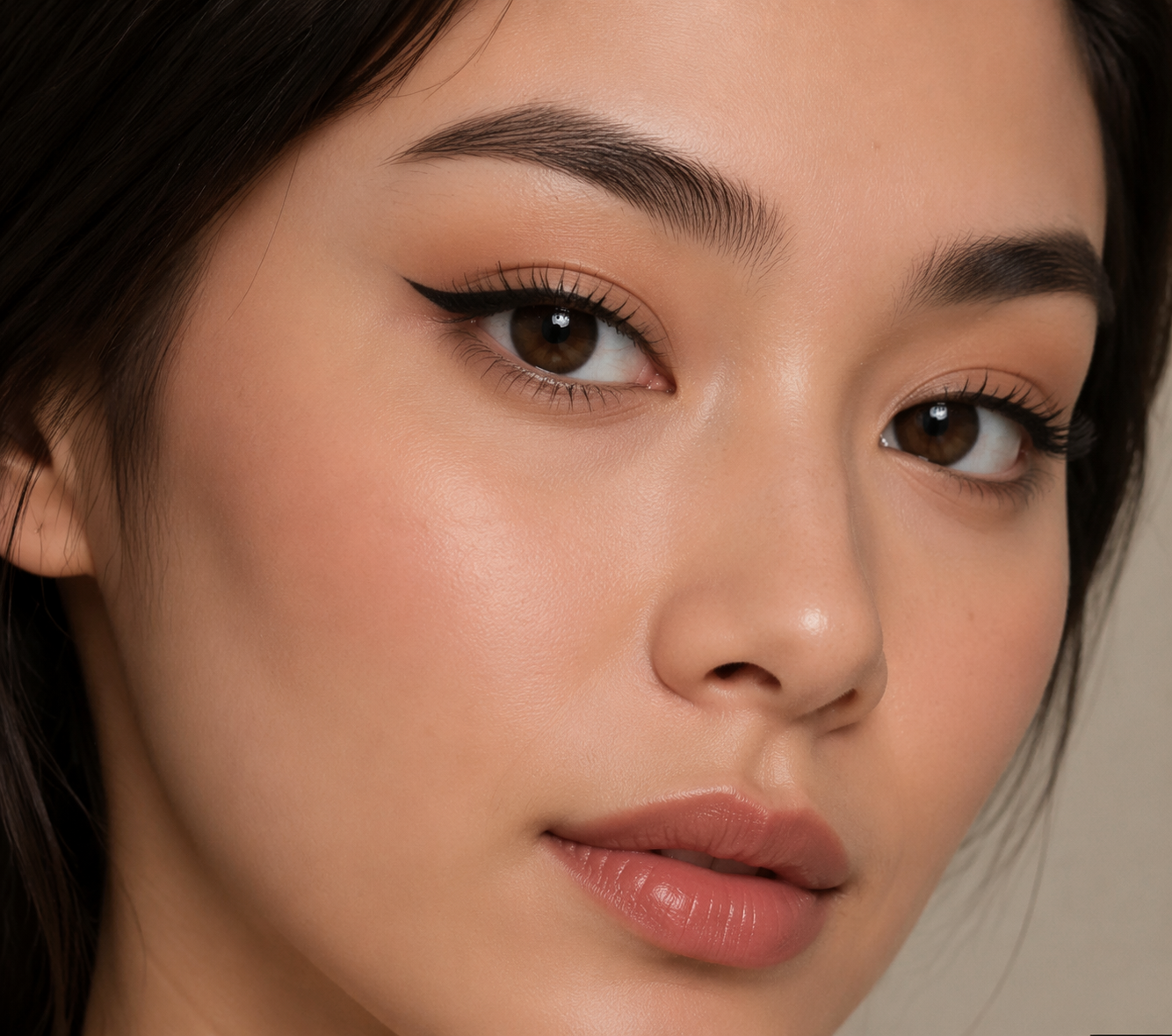 Dreamina virtual eyeliner try on prompt example 1: Classic Winged Eyeliner Preview