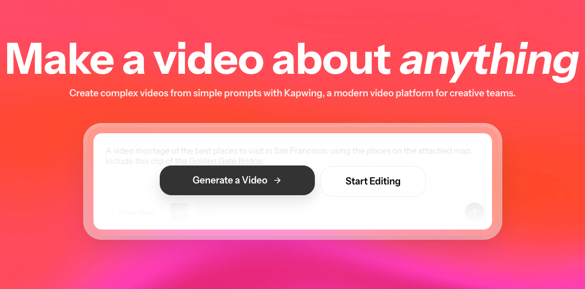 Kapwing: Make a video about anything