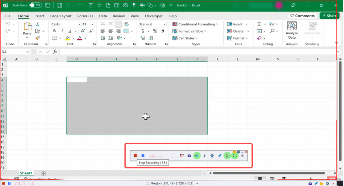 Ferma e salva la tua registrazione