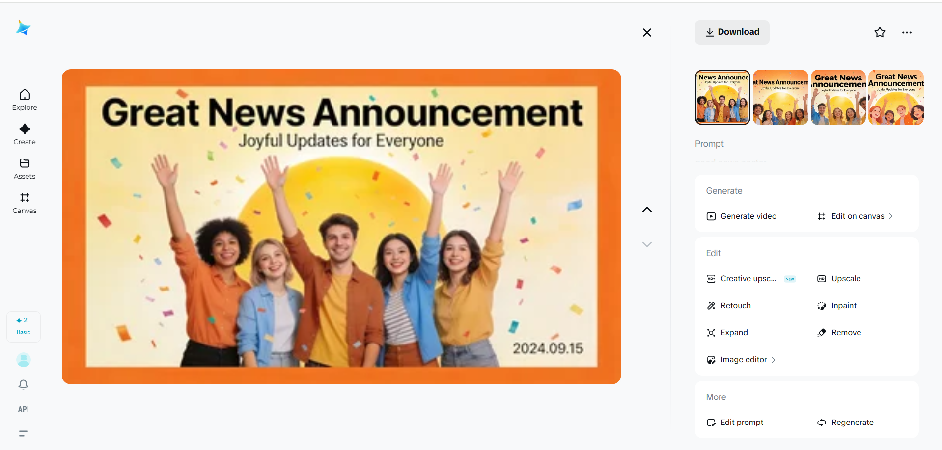 Good news poster with ambiance photography