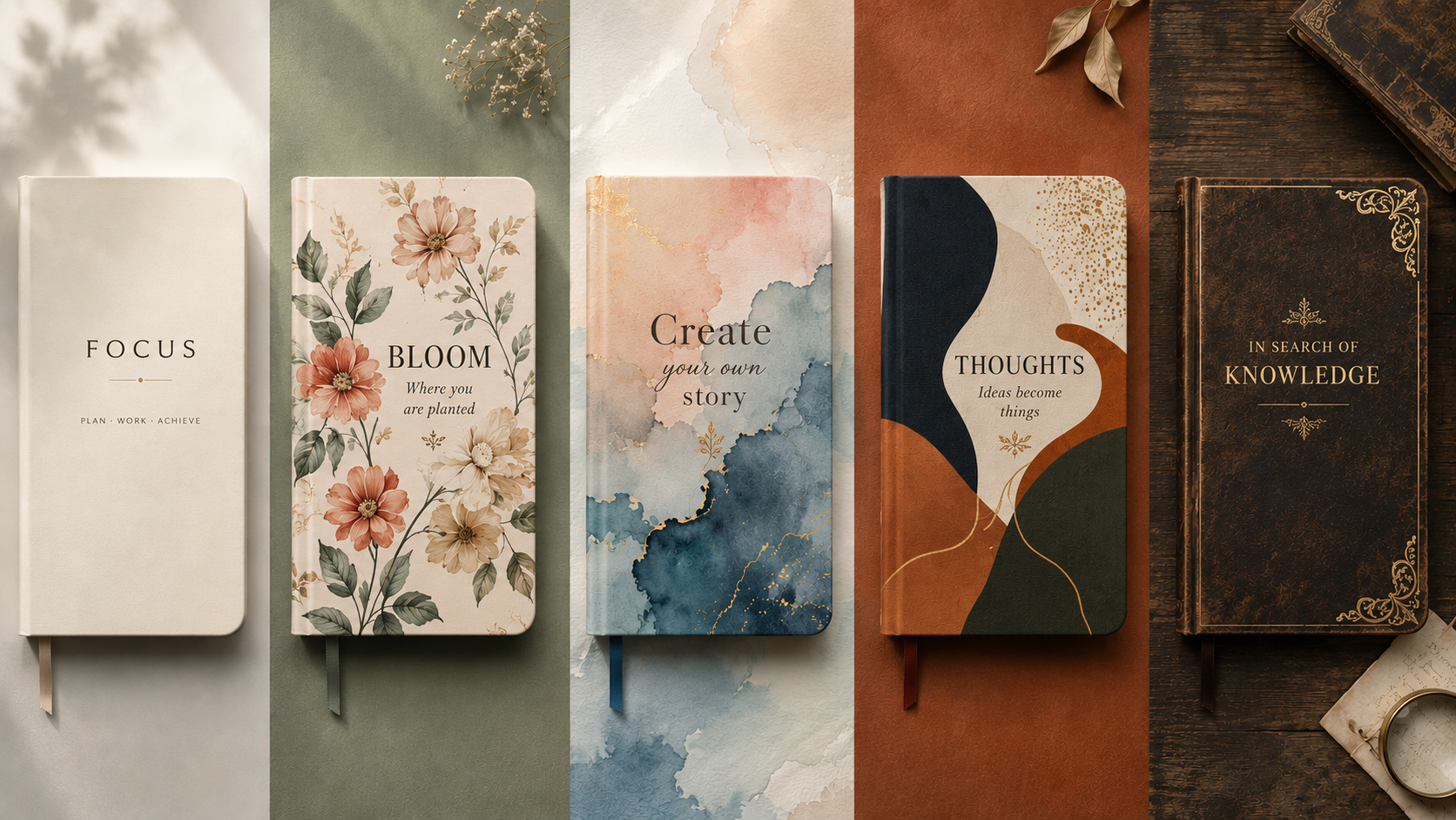 Nagte-trend na mga inspirasyon sa disenyo ng pabalat ng notebook