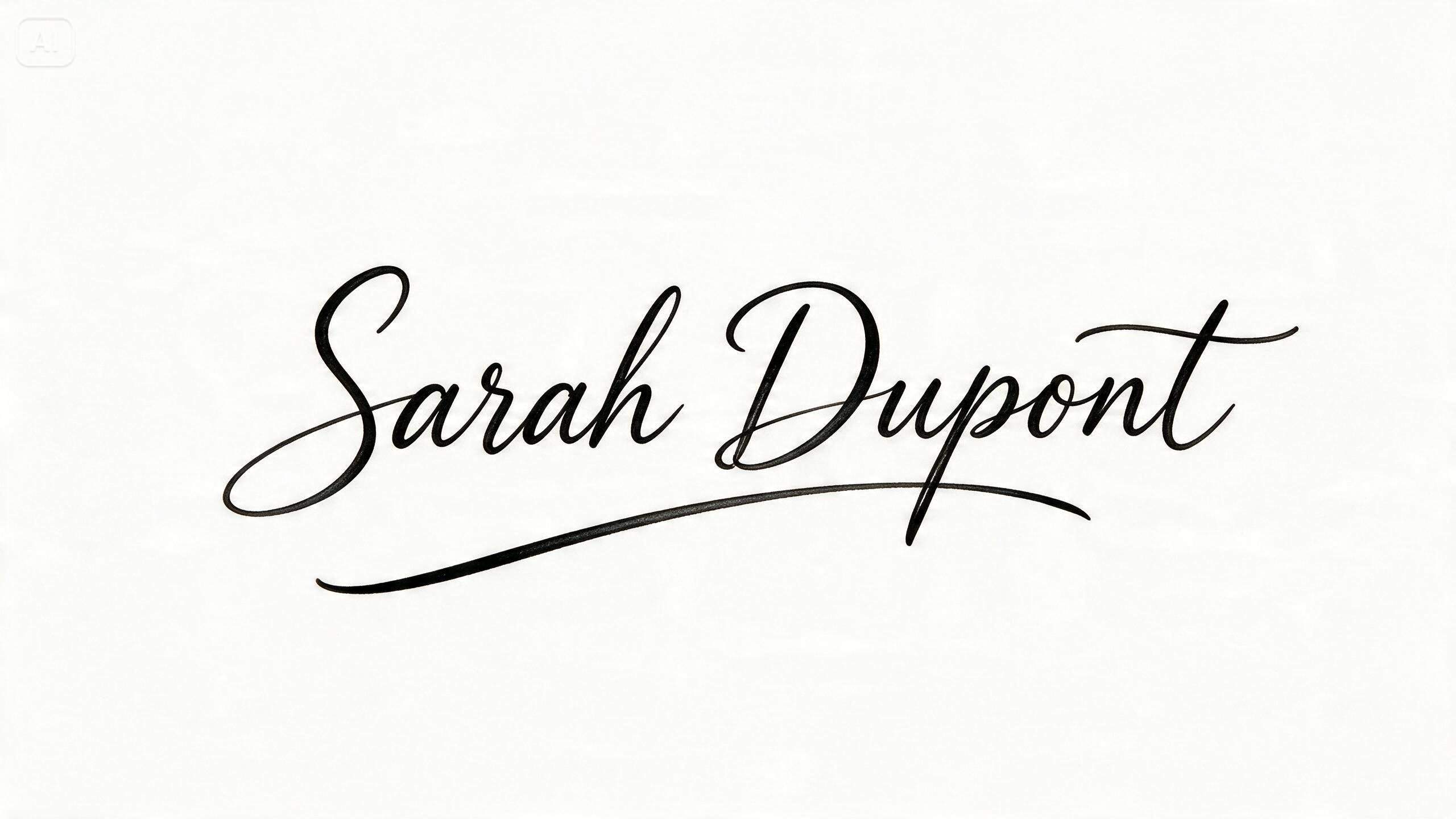 Prompt for an elegant cursive signature