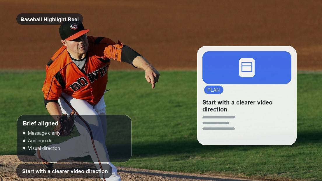 Baseball Highlight Reel Maker realistic image for start with a clearer video direction