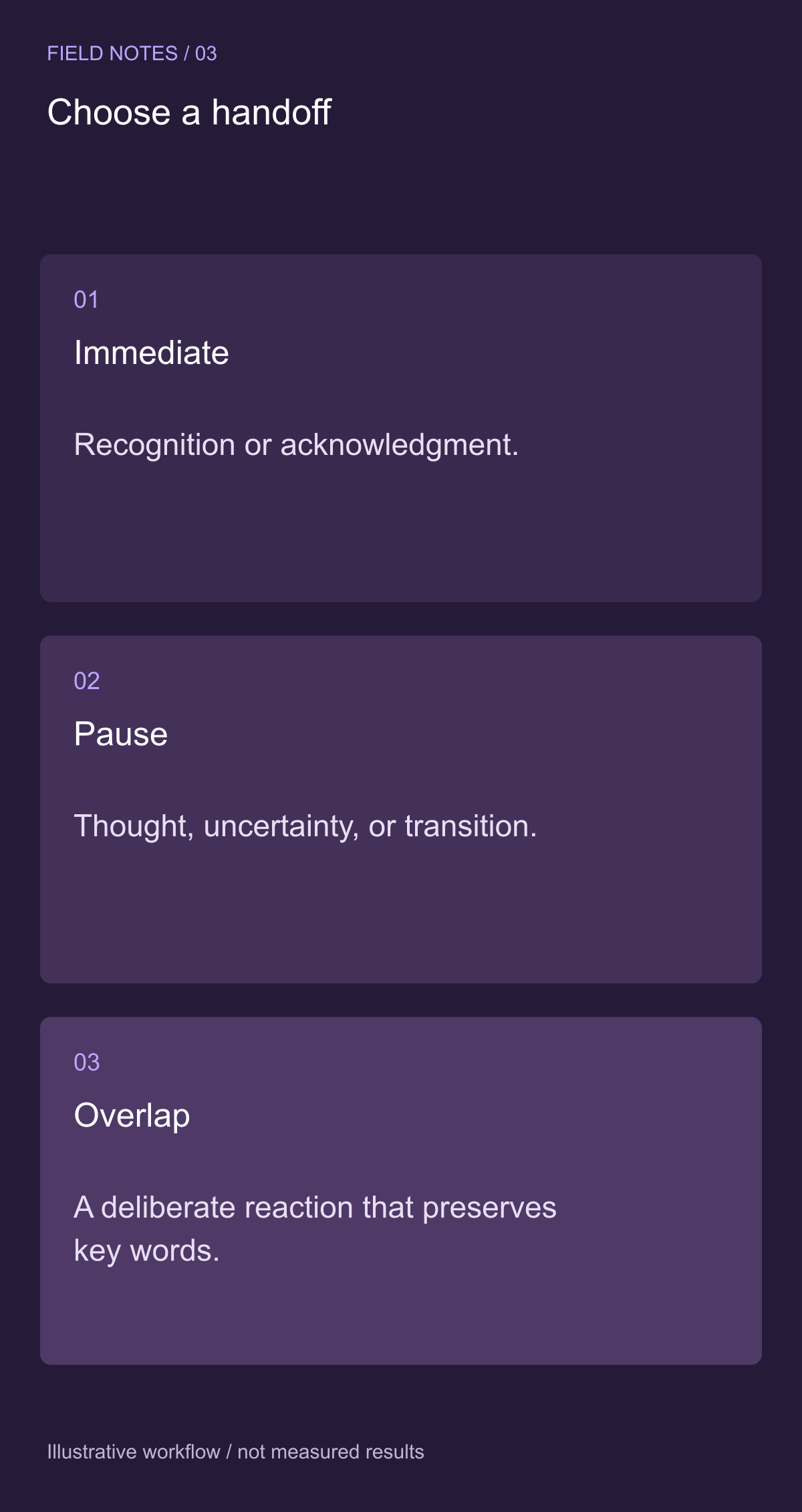 Direct the relationship rather than an adjective — illustrative decision guide
