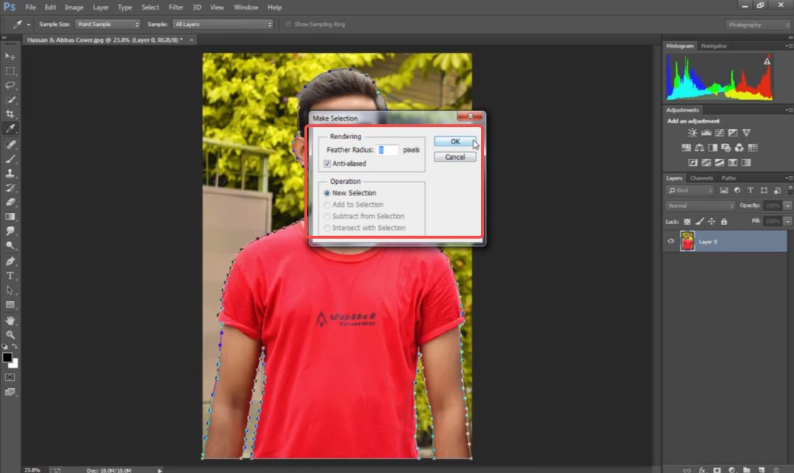 Convert path to selection