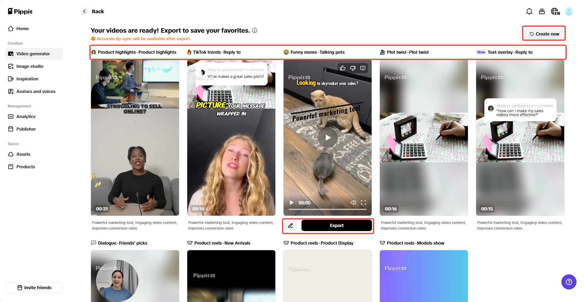 Piliin ang iyong nais na binuong video