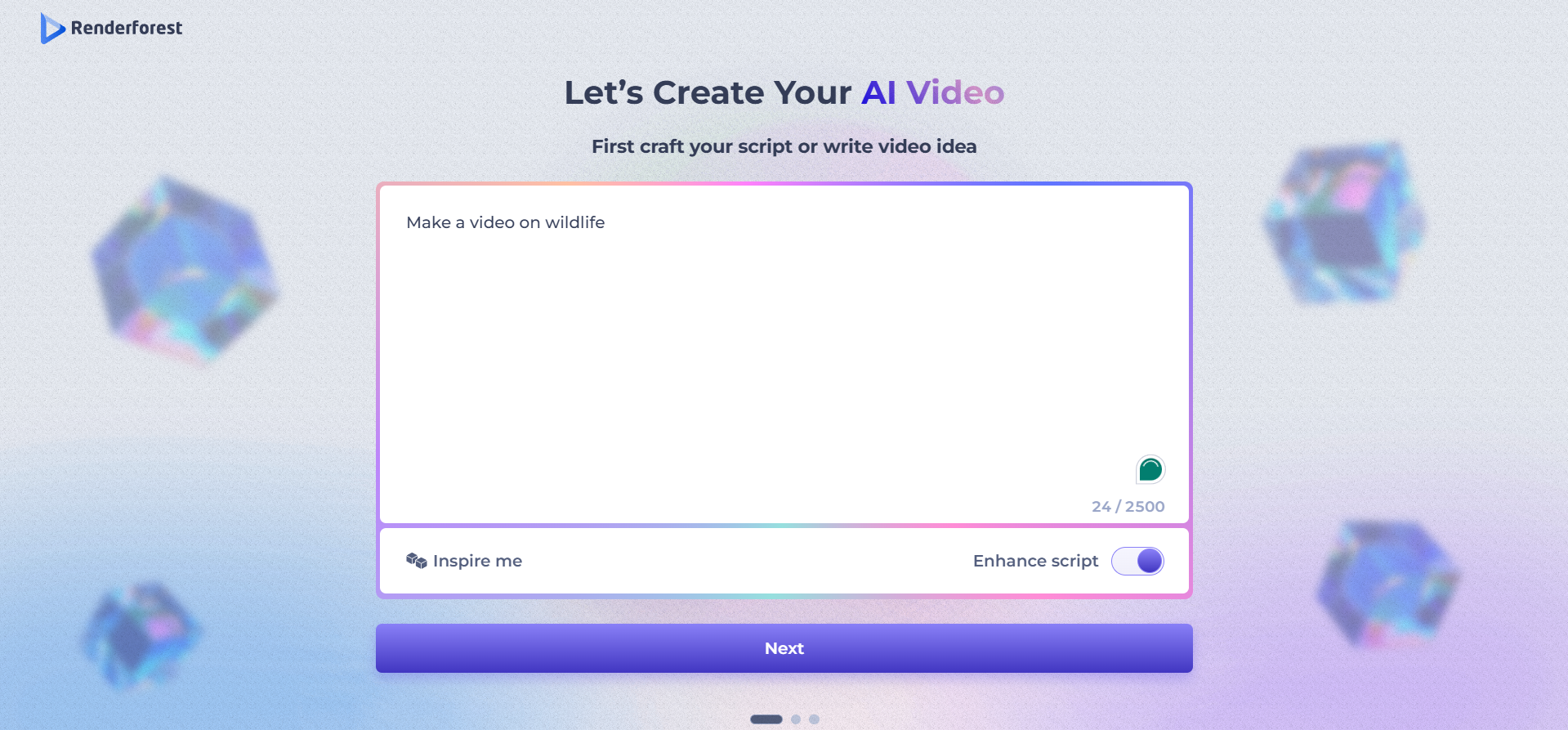 Start with an AI script