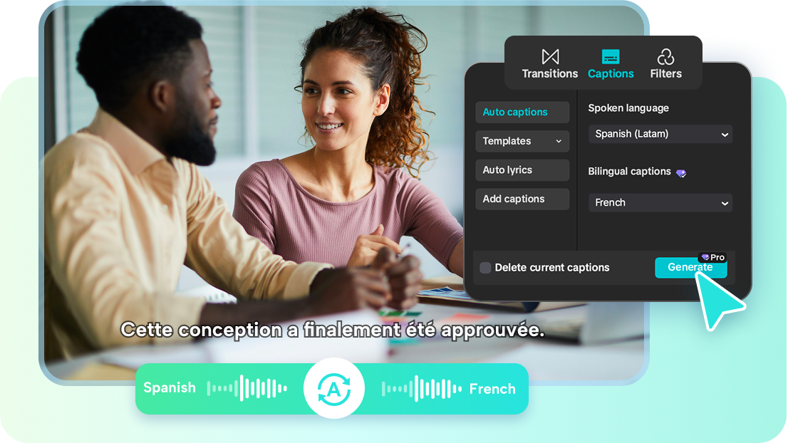 Generate Spanish captions using CapCut's auto caption feature