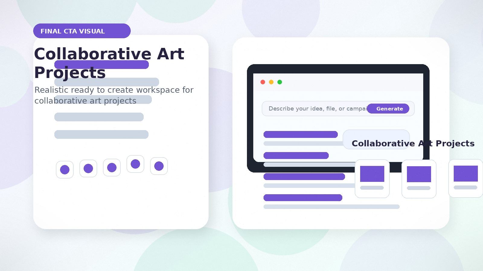 Collaborative Art Projects realistic final CTA visual visual for collaborative art projects