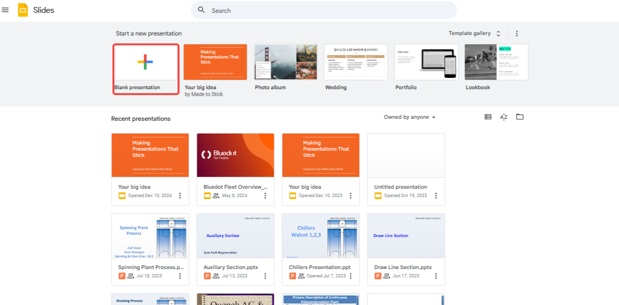 Blank presentation or template