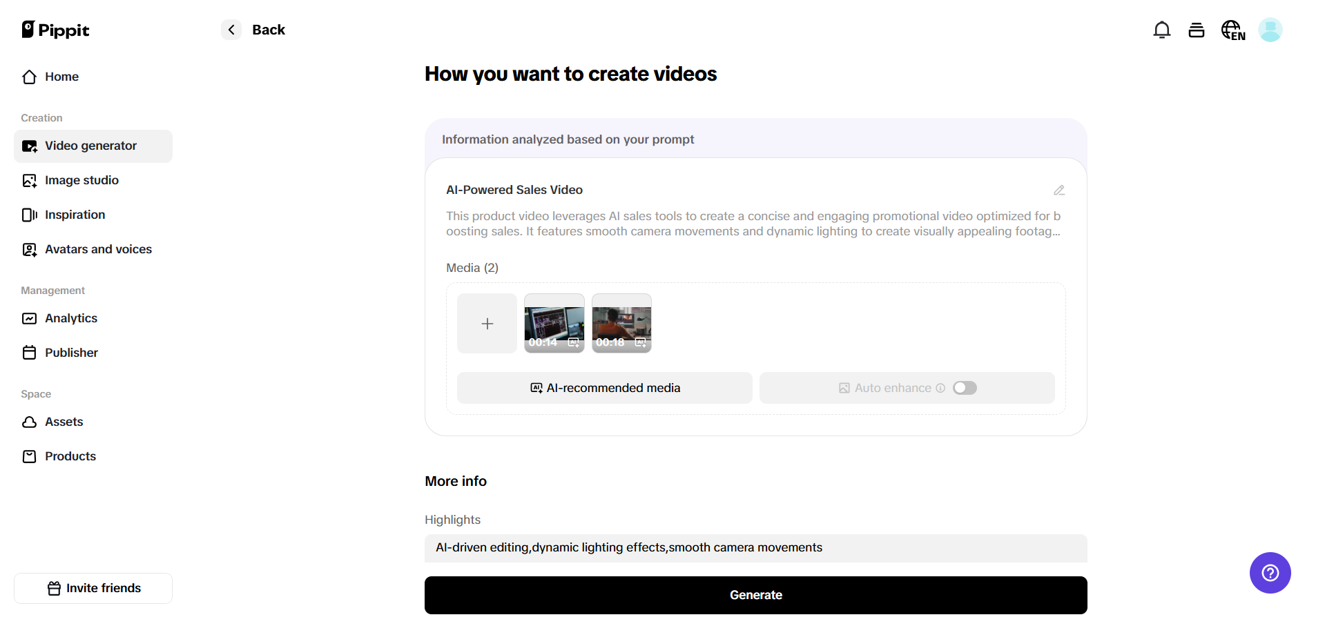 Generate your content