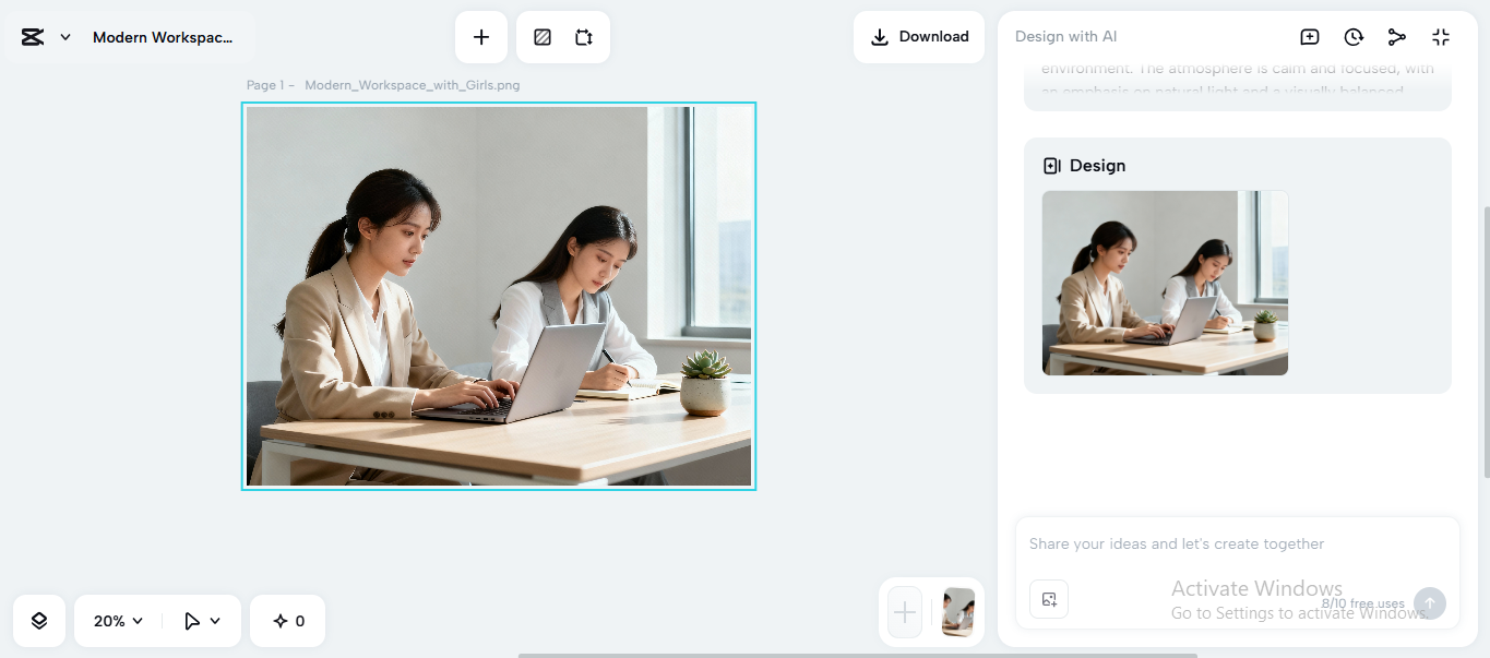 Editing interface of the CapCut desktop video editor