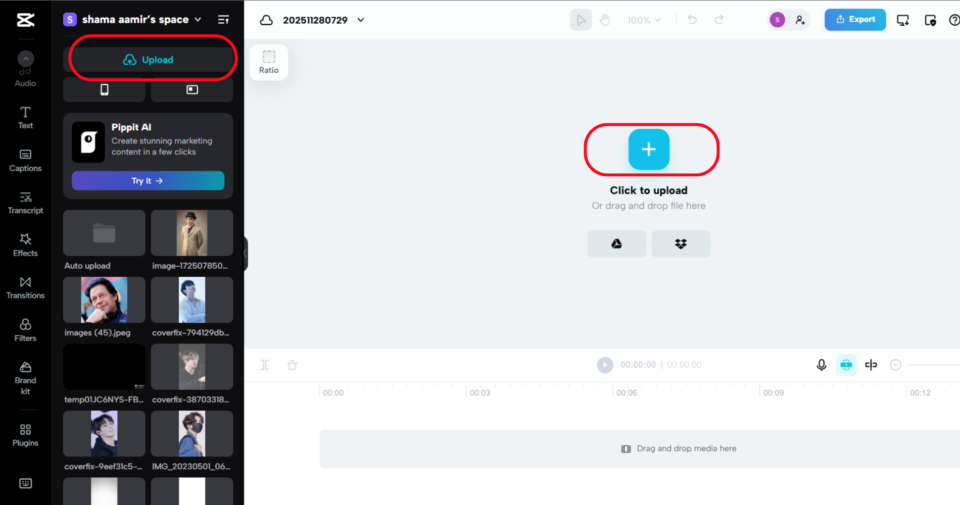 Add a video to CapCut Web.