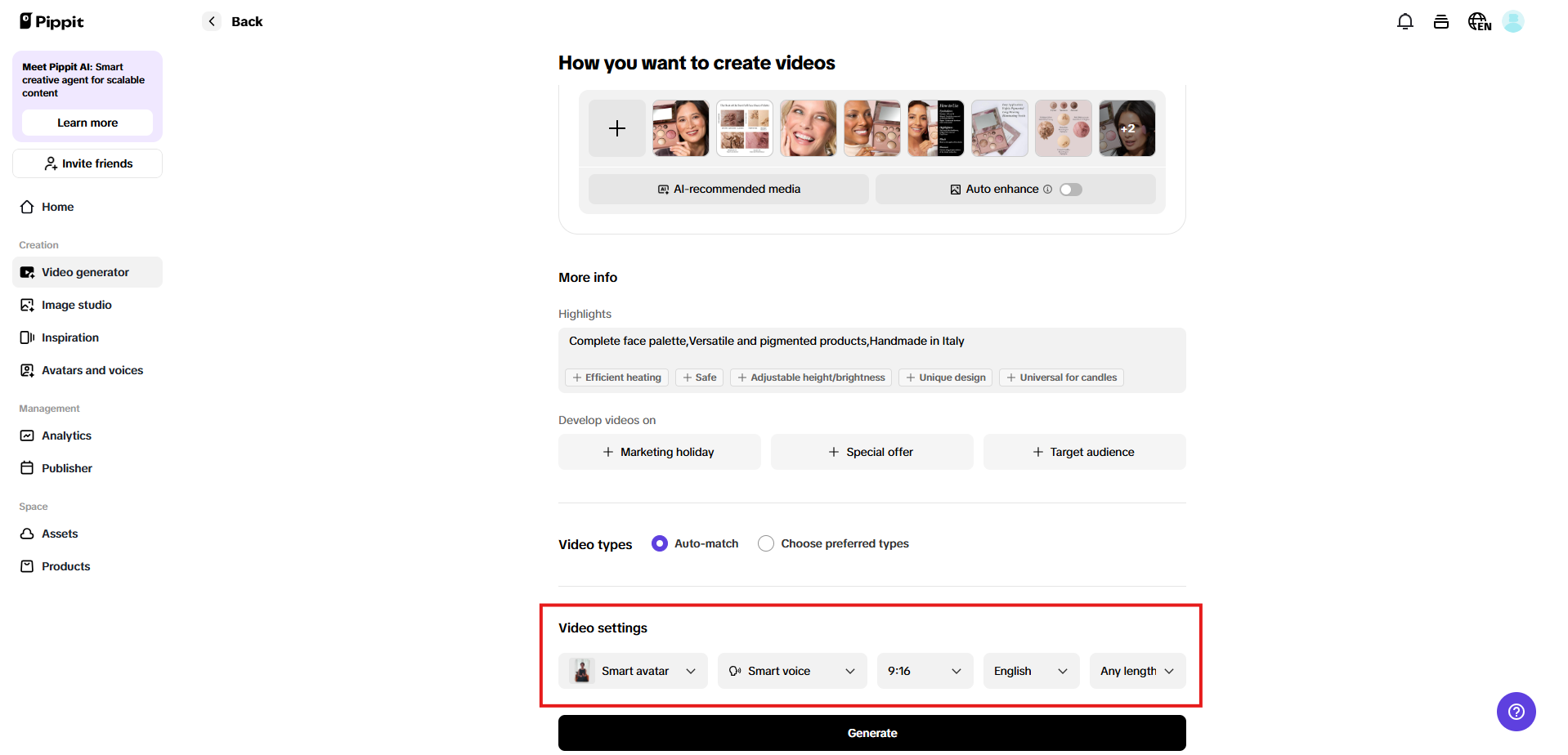 Advanced video settings