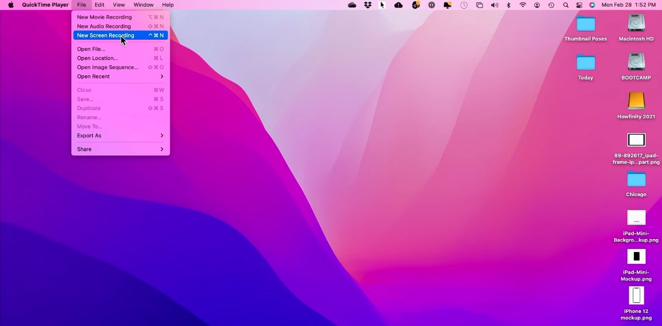 Ghi lại màn hình với âm thanh nội bộ trong QuickTime Player