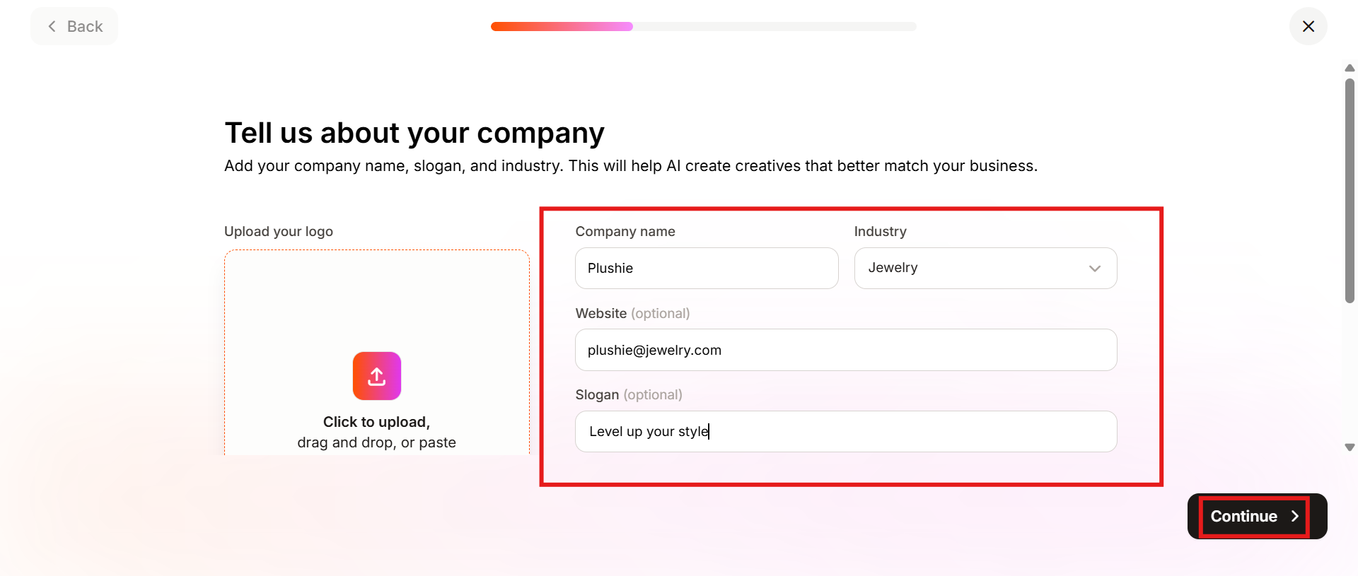 Enter your business details