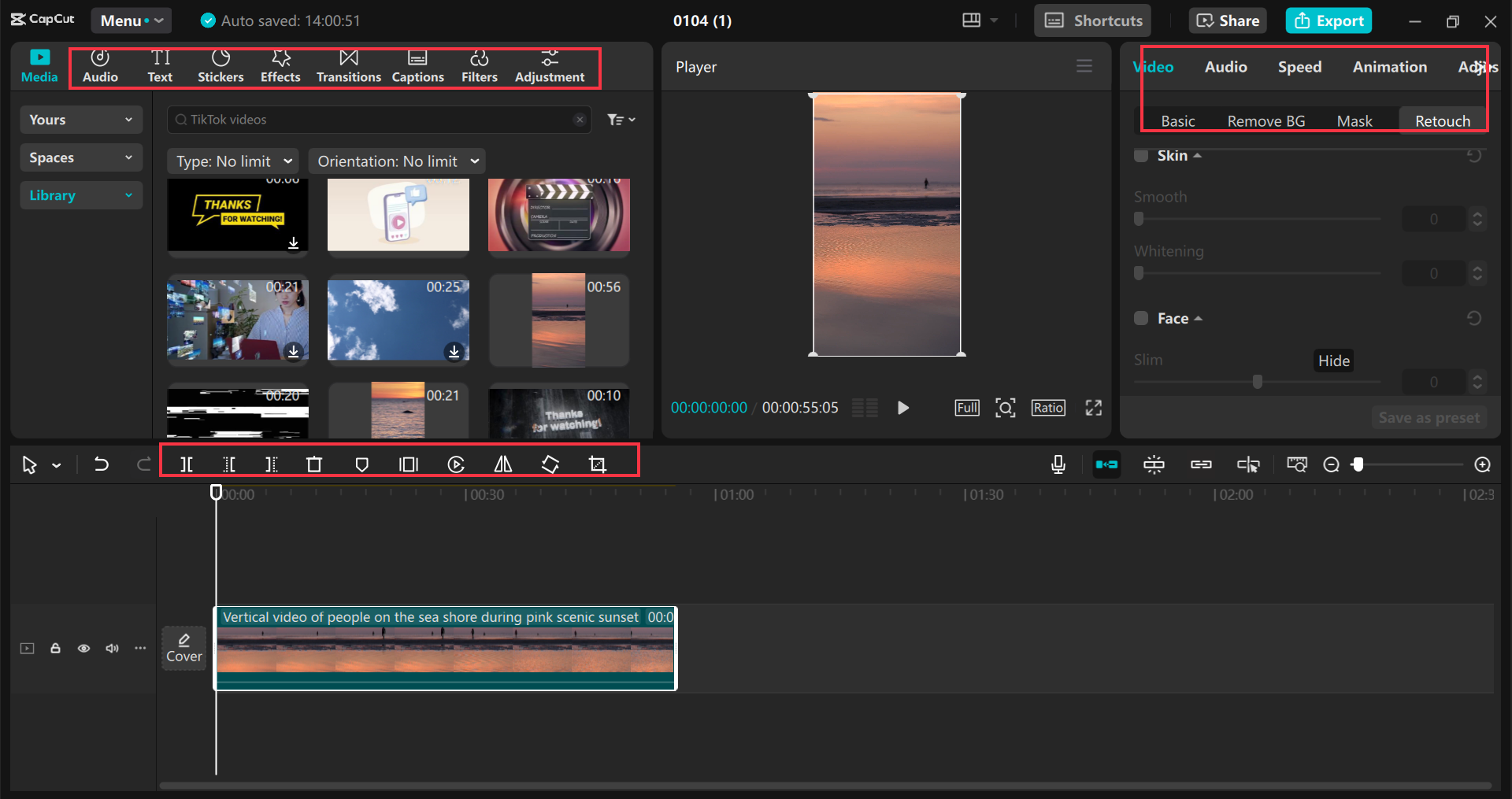 Modifica dei tuoi corti di YouTube nell' CapCut editor video desktop