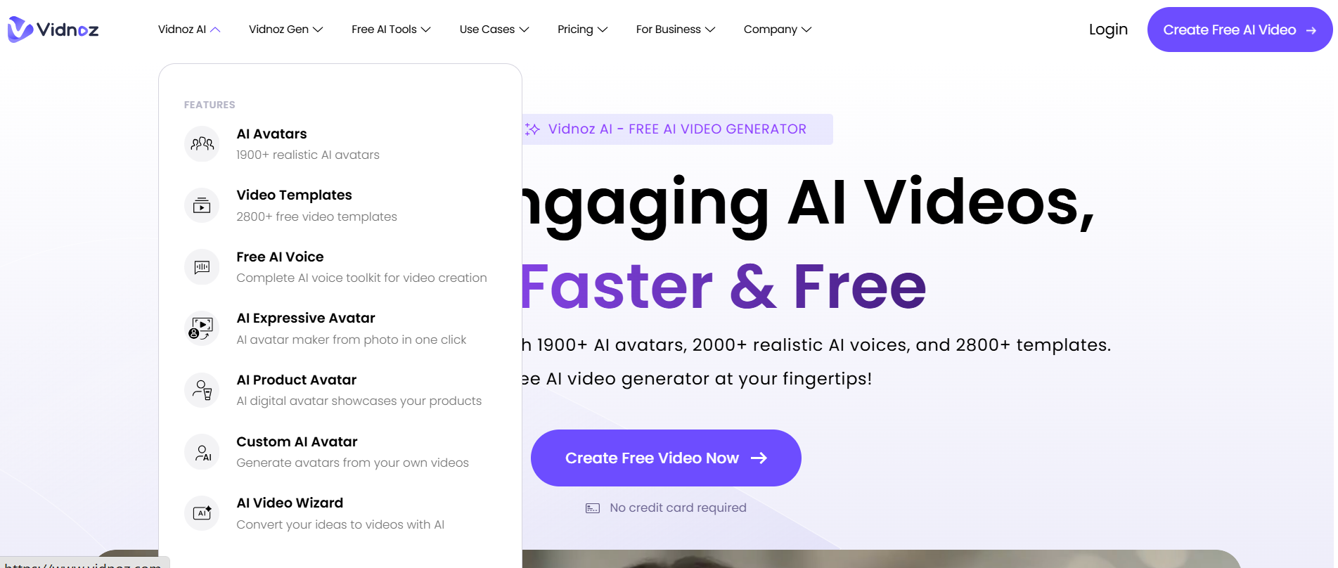 Vidnoz AI video generator features