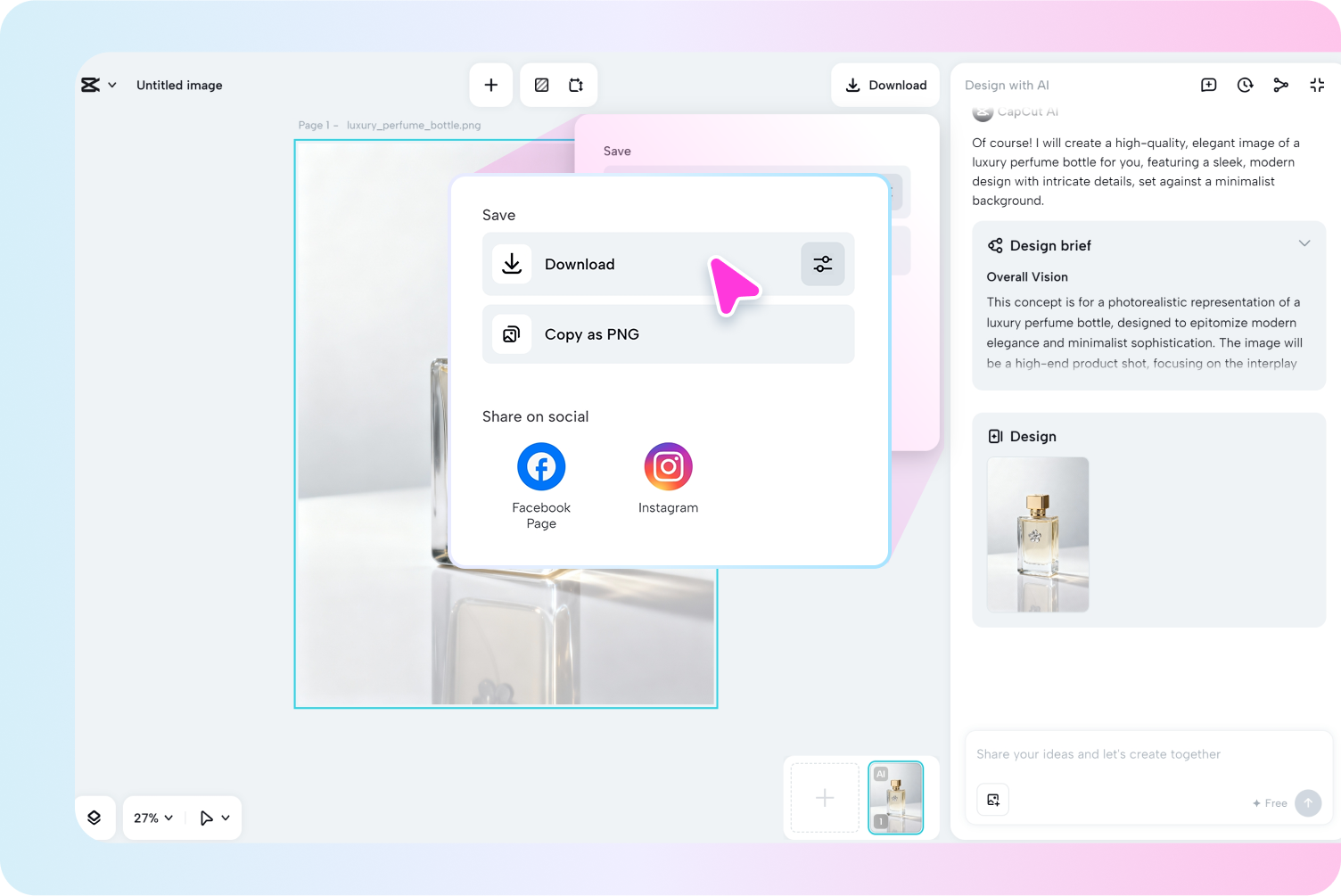  Export the generated photo from CapCut