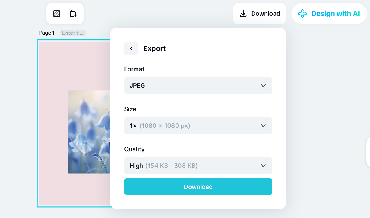Export the design