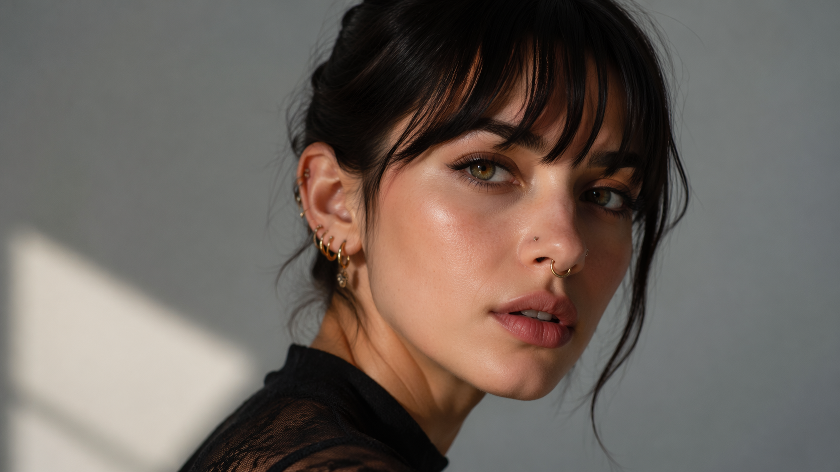 Dreamina Piercing Filter Prompt Beispiel 4: Editorial Piercing Portrait