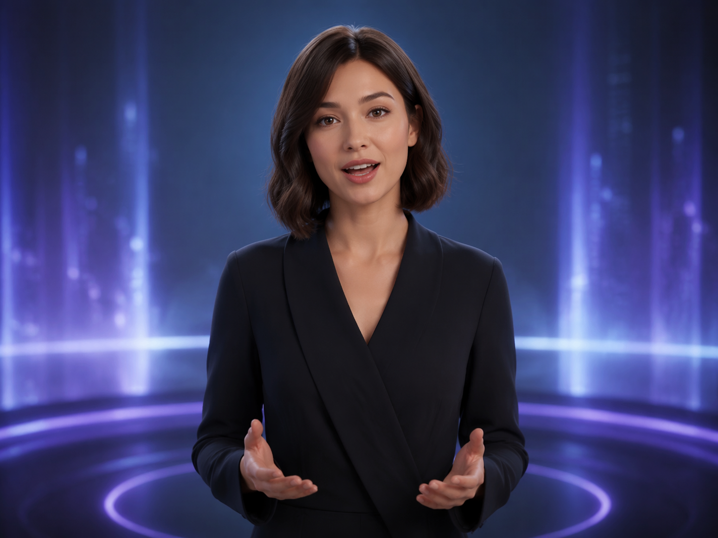 Dreamina AI presenter lip sync prompt example 3