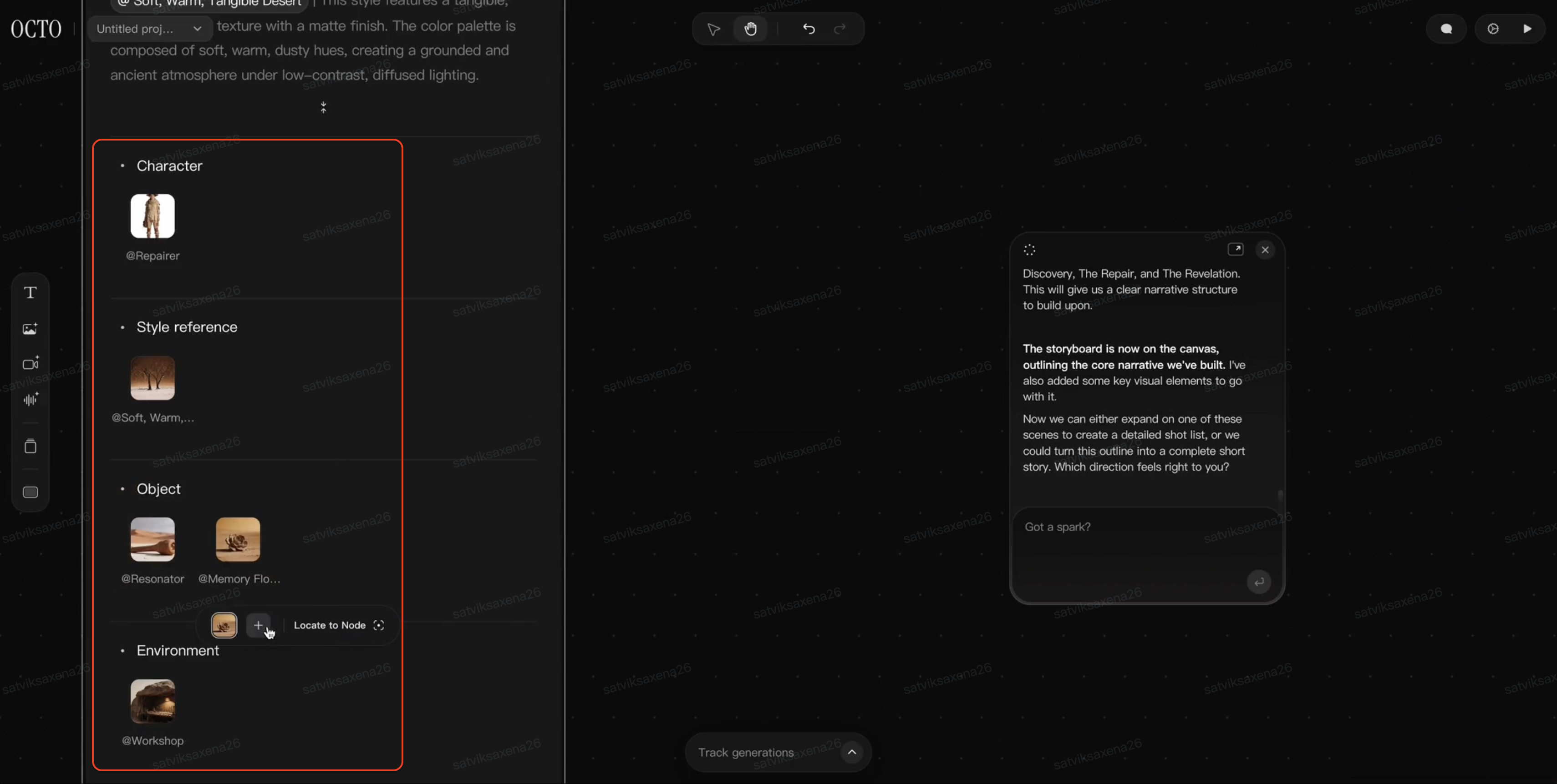 Créer un storyboard complet sur toile