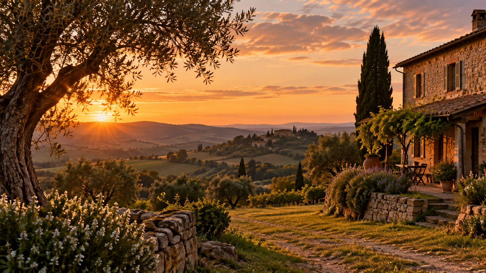 Rural sunset example