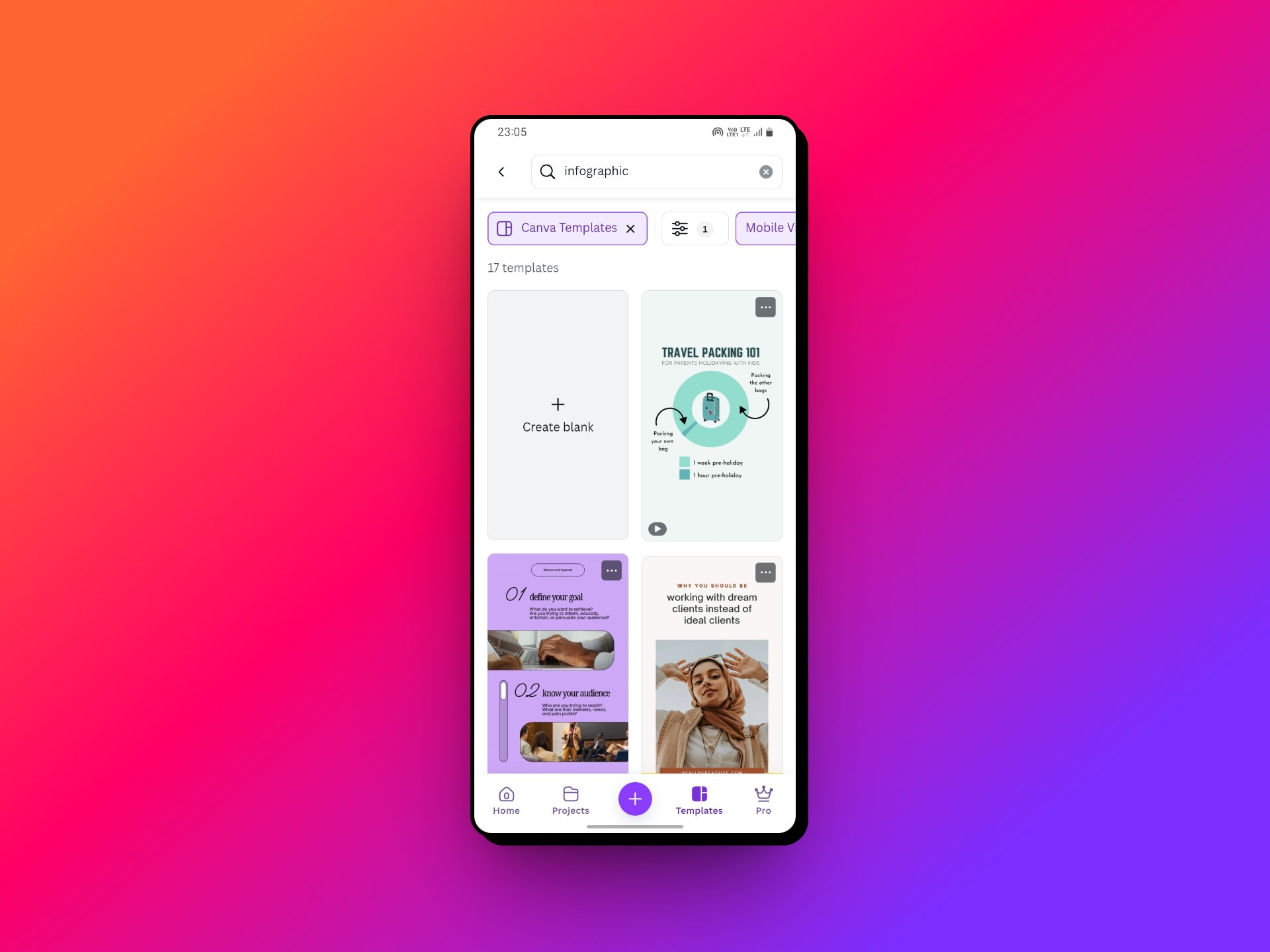 Canva templates related to infographics