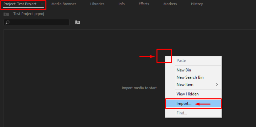 Mettre en place un nouveau projet et importer des médias