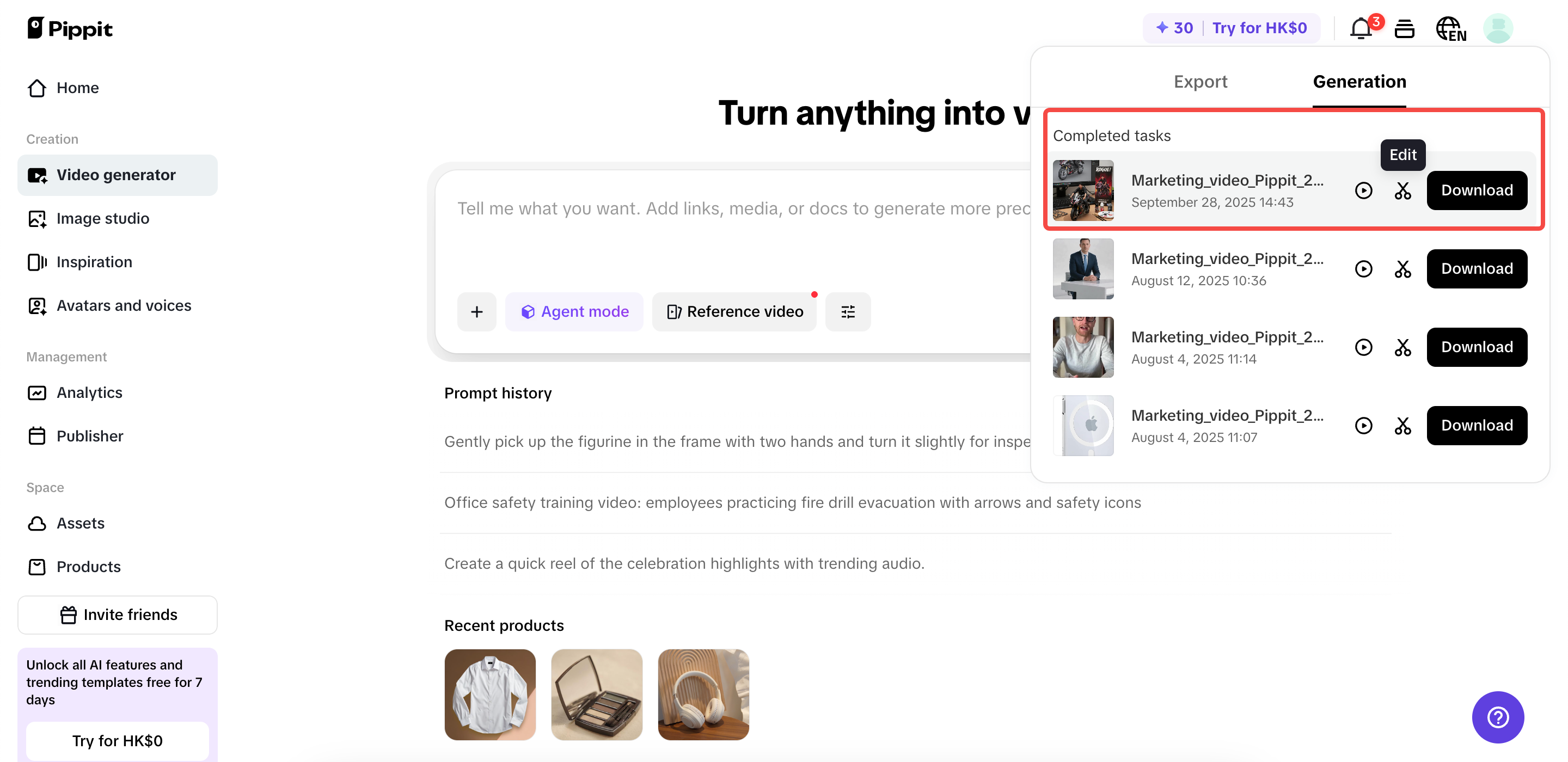 Verifique o status do seu vídeo
