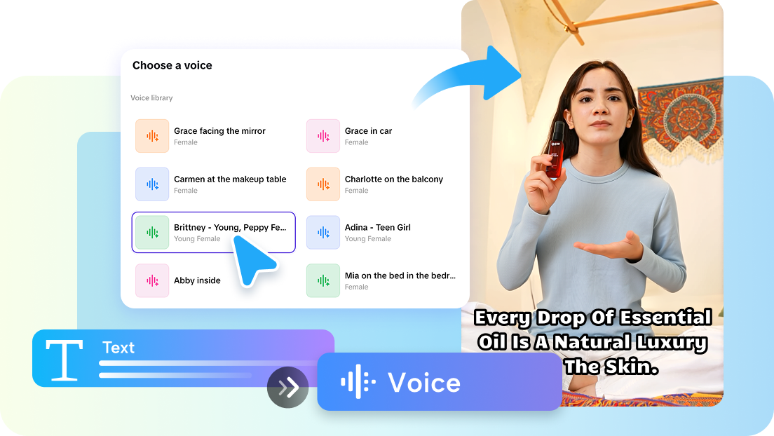 ur script, which is to be narrated, by an AI-generated voice