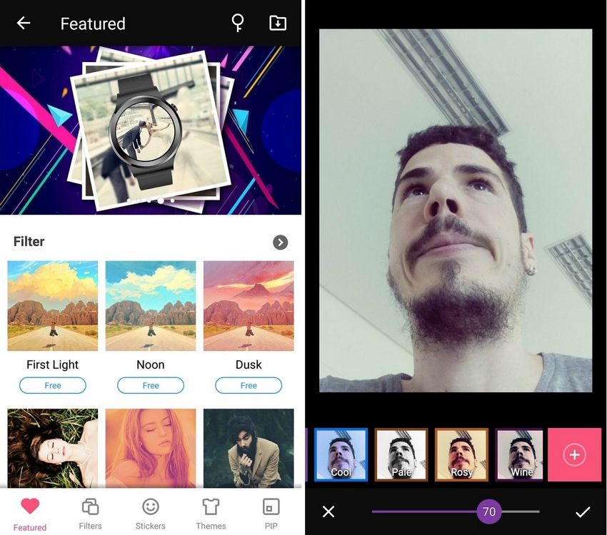 Interface of PhotoFunia - an easy to use tool with funny photo filters