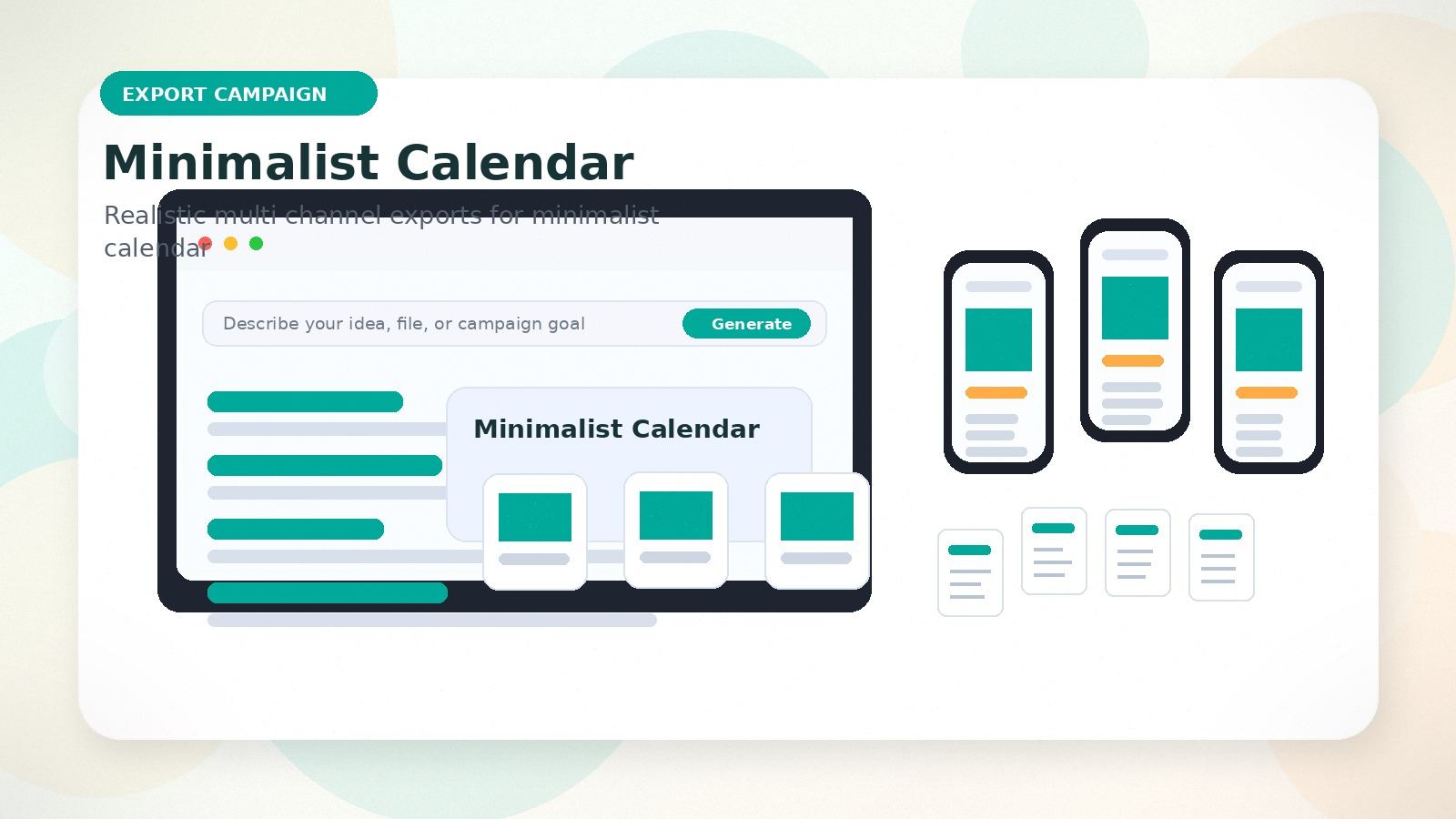 Minimalist Calendar realistic export campaign visual for minimalist calendar