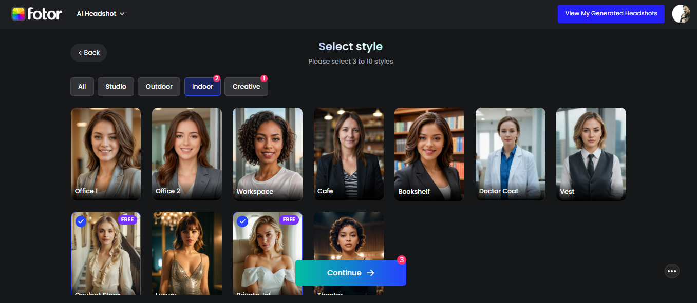 Start avatar creation