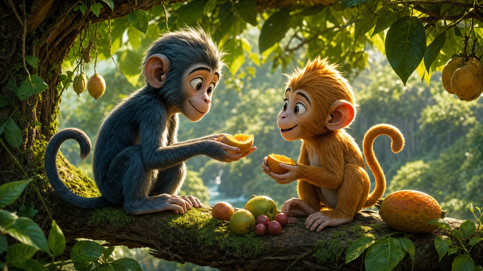 Monkey Couple AI Prompt example created for Dreamina